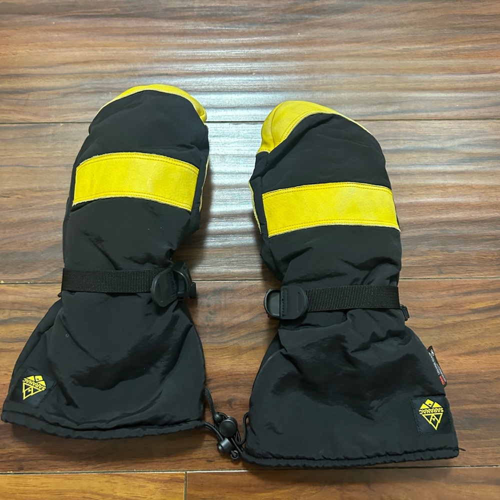 Saranac Ski Gloves/Mitts, XL, Yellow and Black,